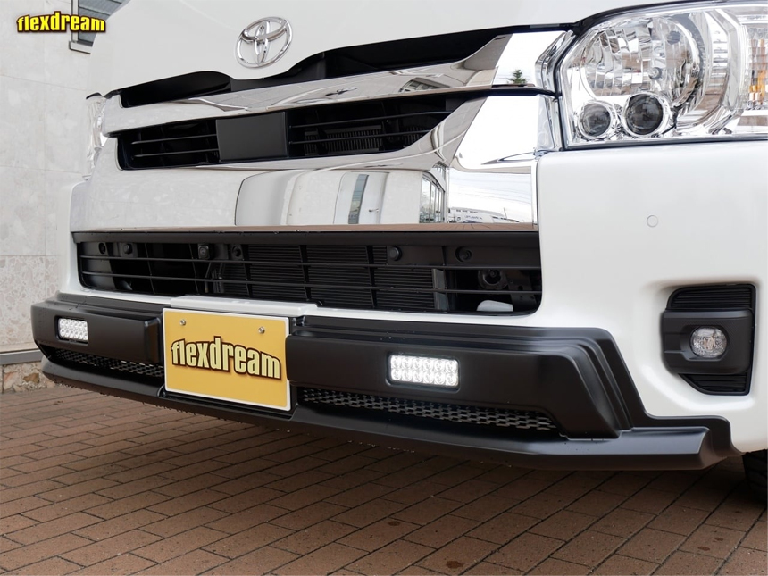ハイエース 4型~現行モデル ワイドボディー用 MONOBOX フロントバンパープロテクター(LEDマーカーランプ付)