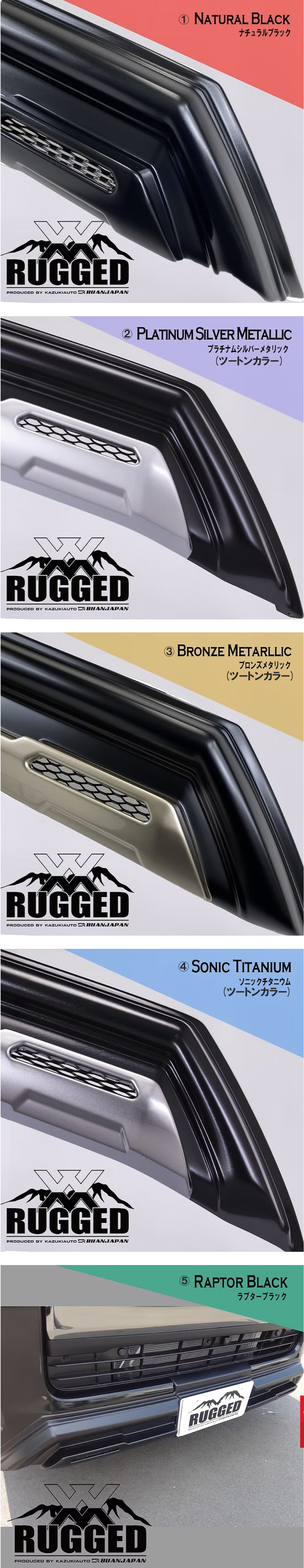 ハイエース 4型～現行モデル ワイドボディー用 RUGGED XX フロントバンパーガード