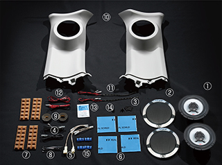 ハイエース Dピラー用 スピーカーフルセット(LED付き) 商品番号int701 ハイエース Dピラー用 スピーカーフルセット(LED付き)を販売