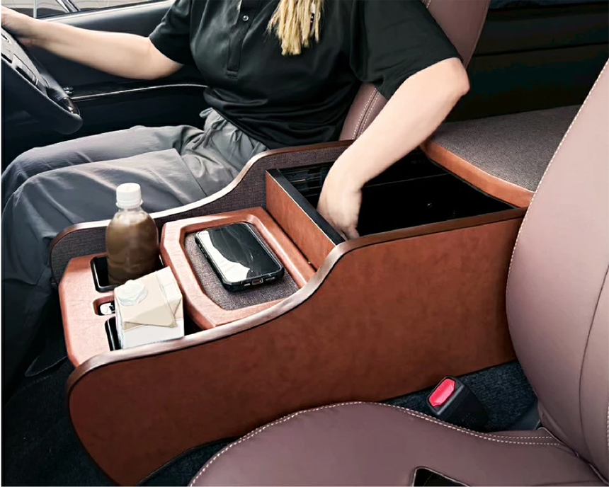 ハイエース S-GL 標準ボディー用 hyog スライド式収納センターコンソール レトロ