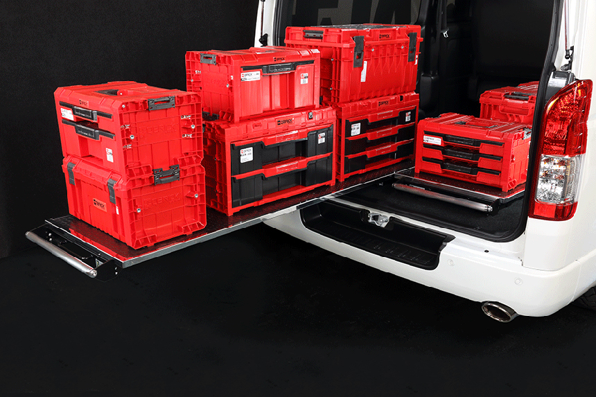 ハイエース スライドフロア 工具積載