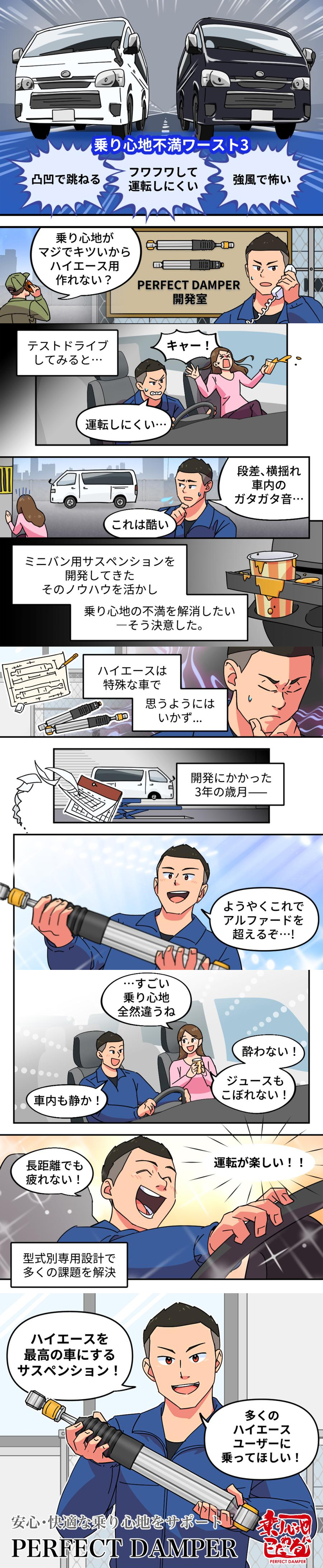 ハイエース ワゴンGL 2WD専用 AXIS STYLING ショックアブソーバー パーフェクトダンパープレミアム